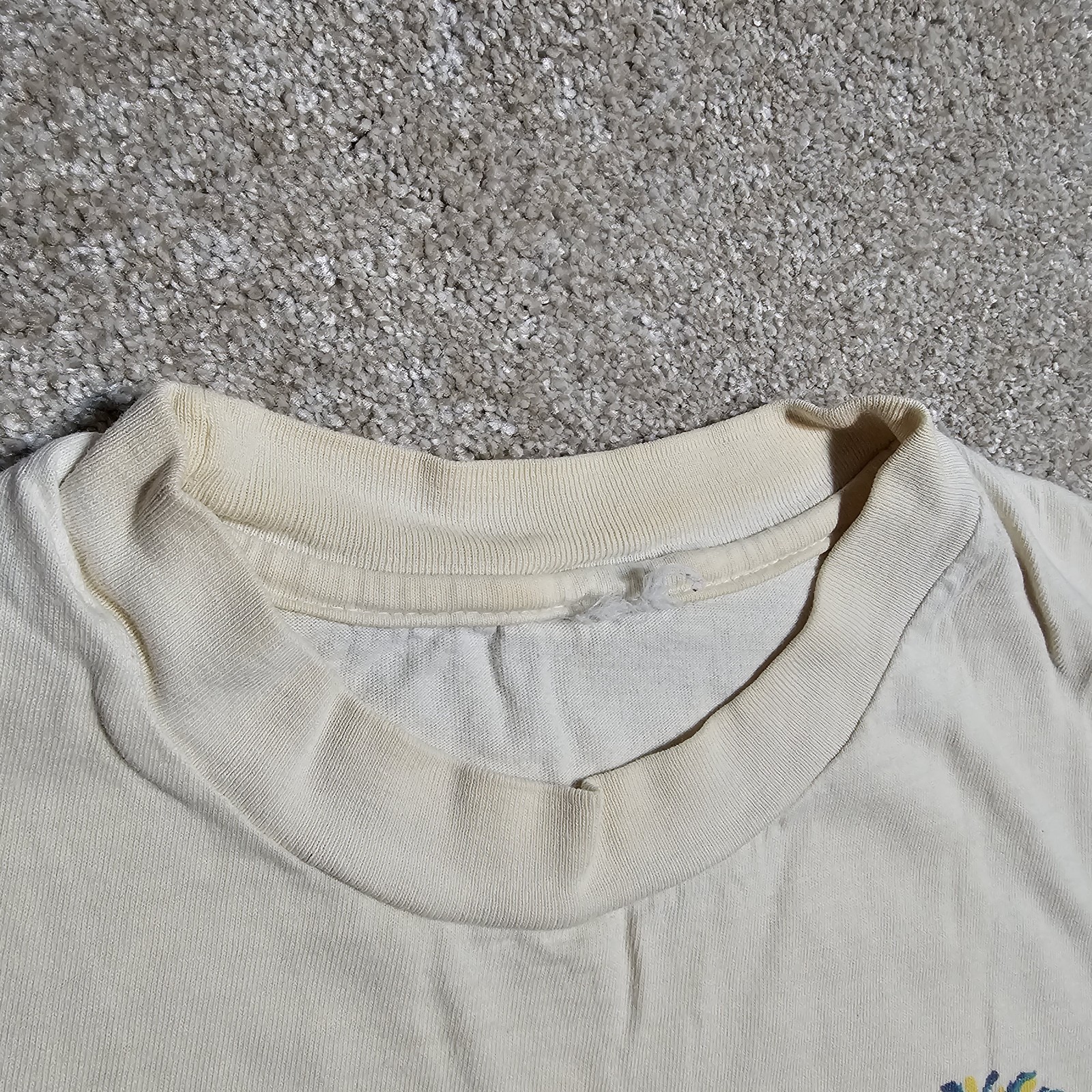Vintage 90s Dan Gilbert Art Group Festival T-shirt Mens L Thrashed Stained Punk gallery