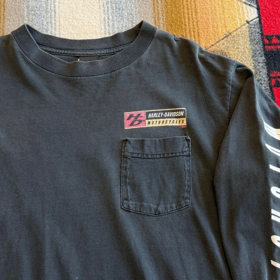 Vintage 90s Harley Davidson Long Sleeve T-Shirt Size Large Sleeve Hits Biker gallery
