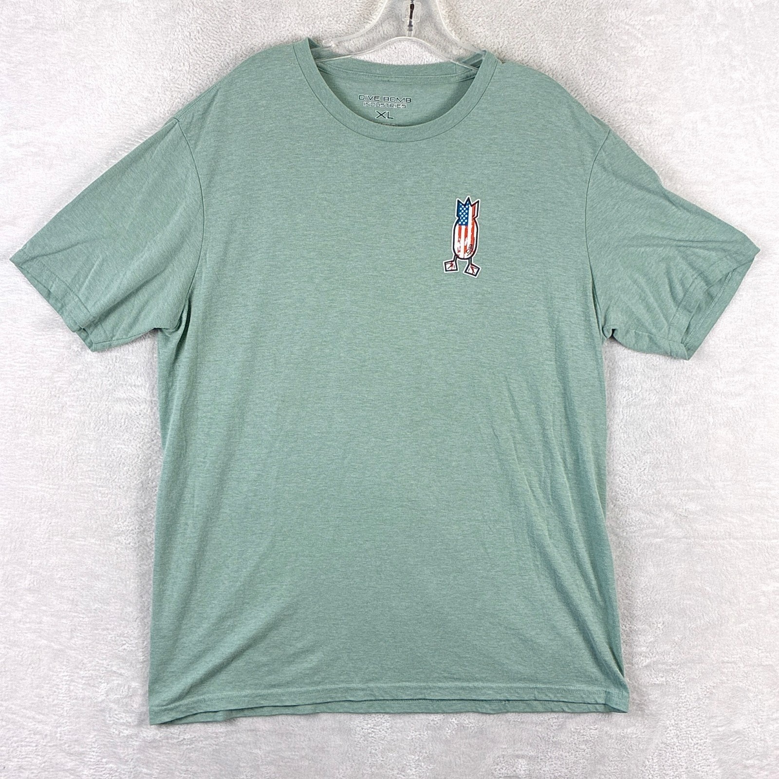 Dive Bomb Industries TShirt Mens XL Green American Flag Outdoors Veteran Patriot