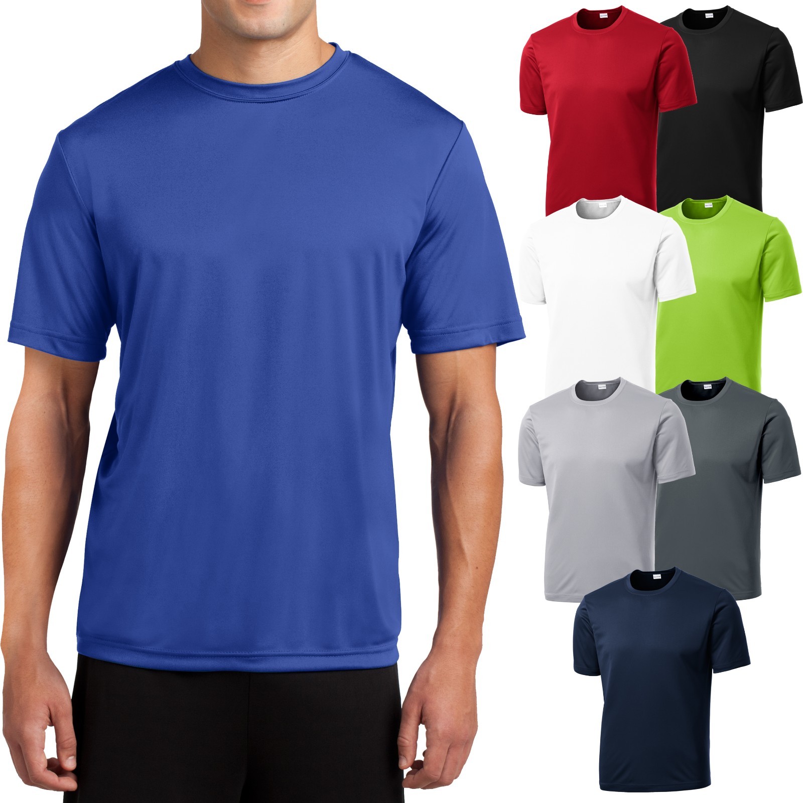 Mens Moisture Wicking T-Shirt Dry Zone Workout BIG & TALL LT 2XLT 3XLT 4XLT NEW gallery