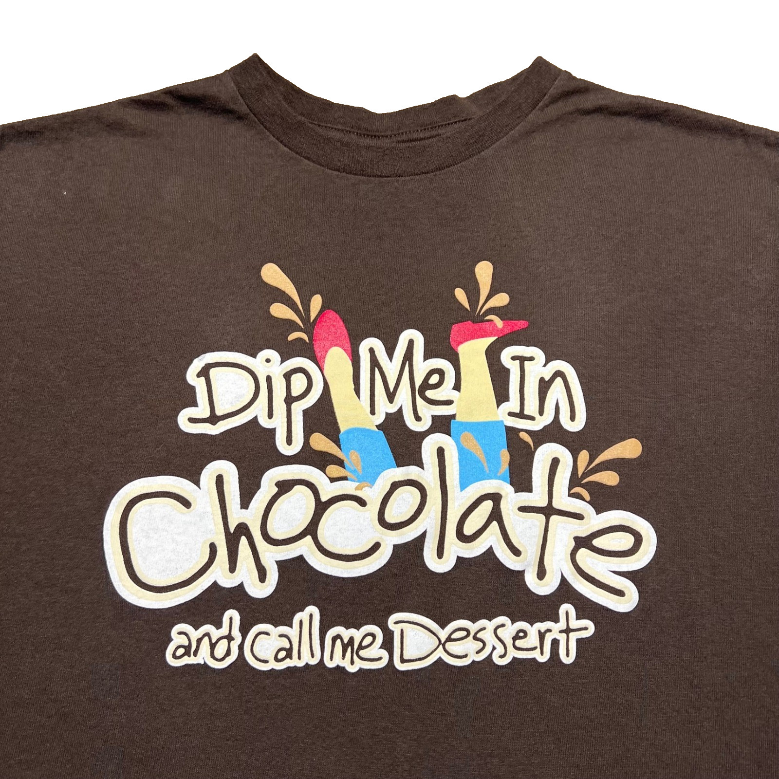 Vintage Delta Pro Weight Dip Me In Chocolate Novelty T Shirt Brown XL Mens Y2K gallery