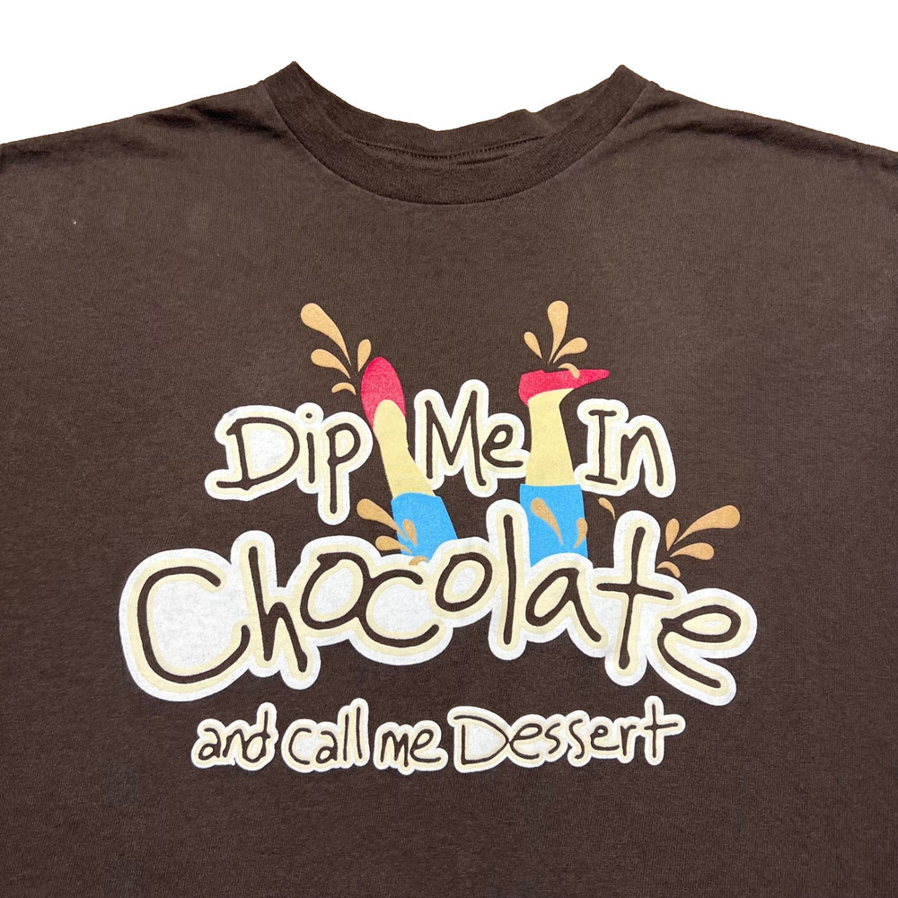 Vintage Delta Pro Weight Dip Me In Chocolate Novelty T Shirt Brown XL Mens Y2K
