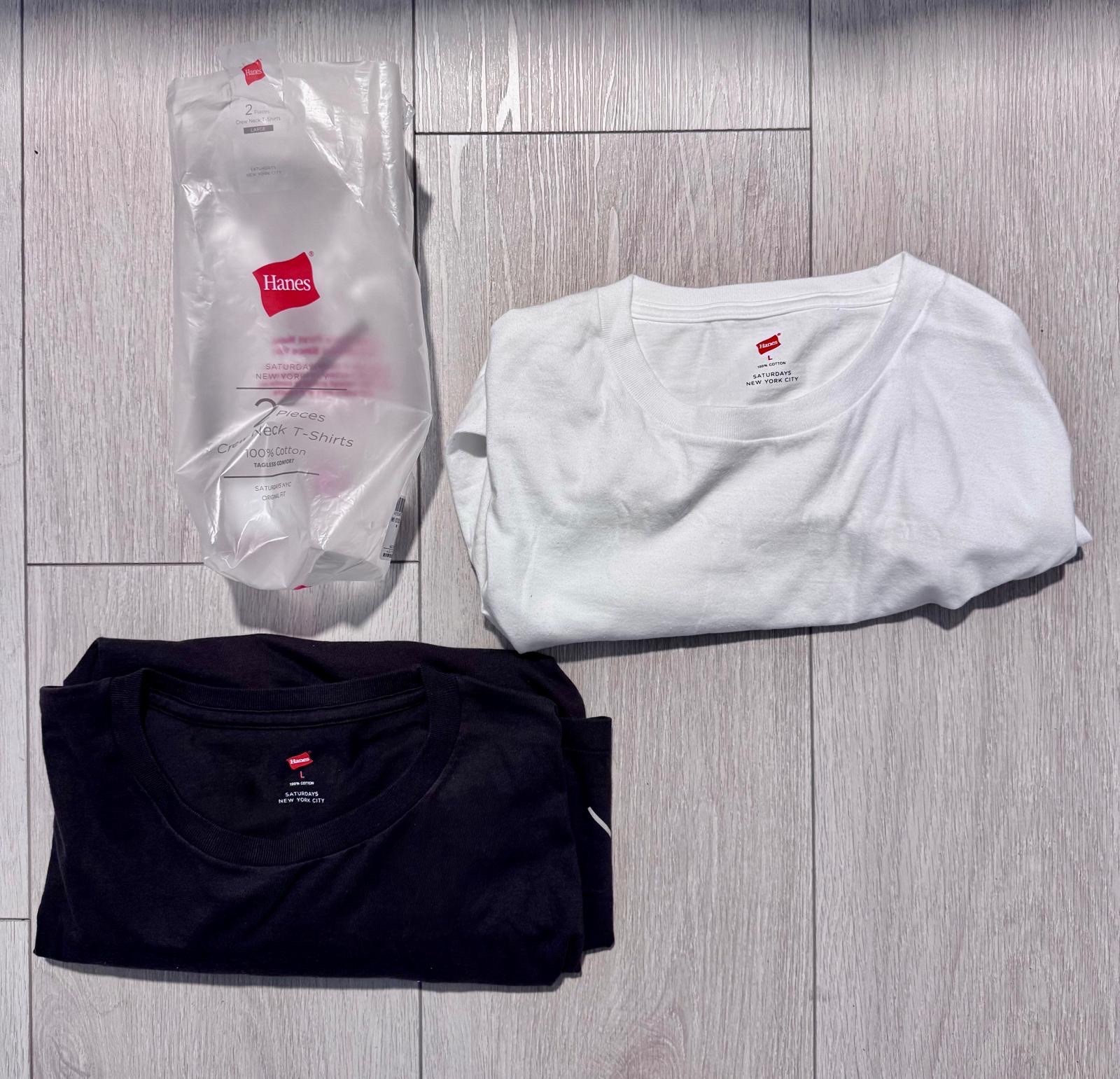 Hanes x Saturdays NYC Washed Cotton Tees Size L 2-Pack × 1 gallery