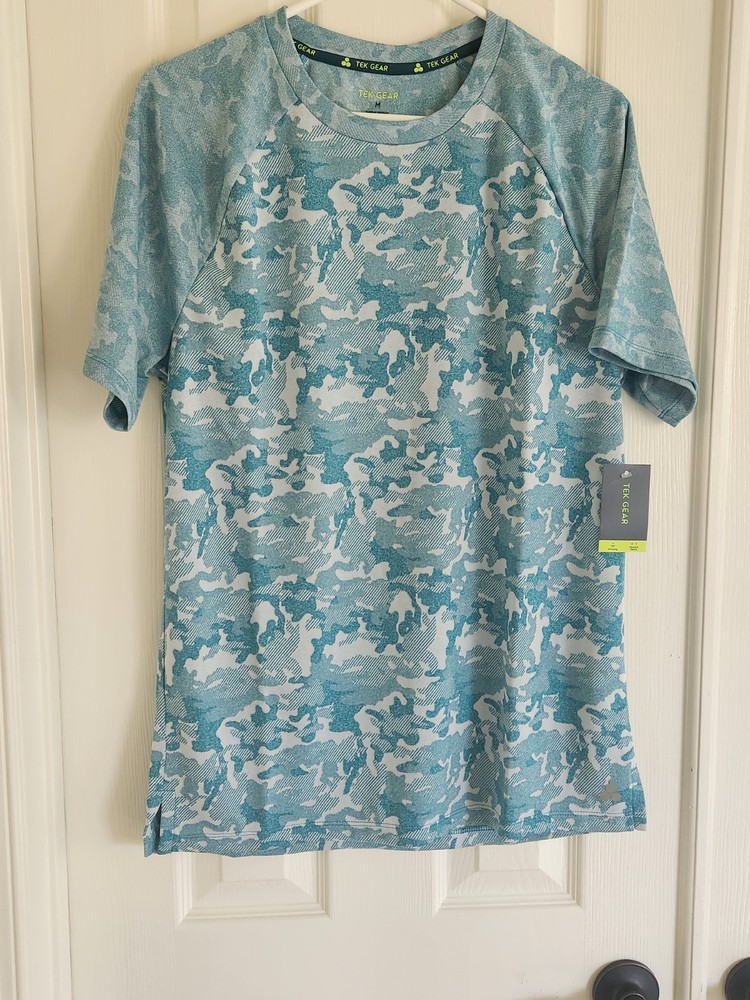 Tek Gear Shirt, Men’s Size Medium, Teal, Camouflage, Athletic Wear