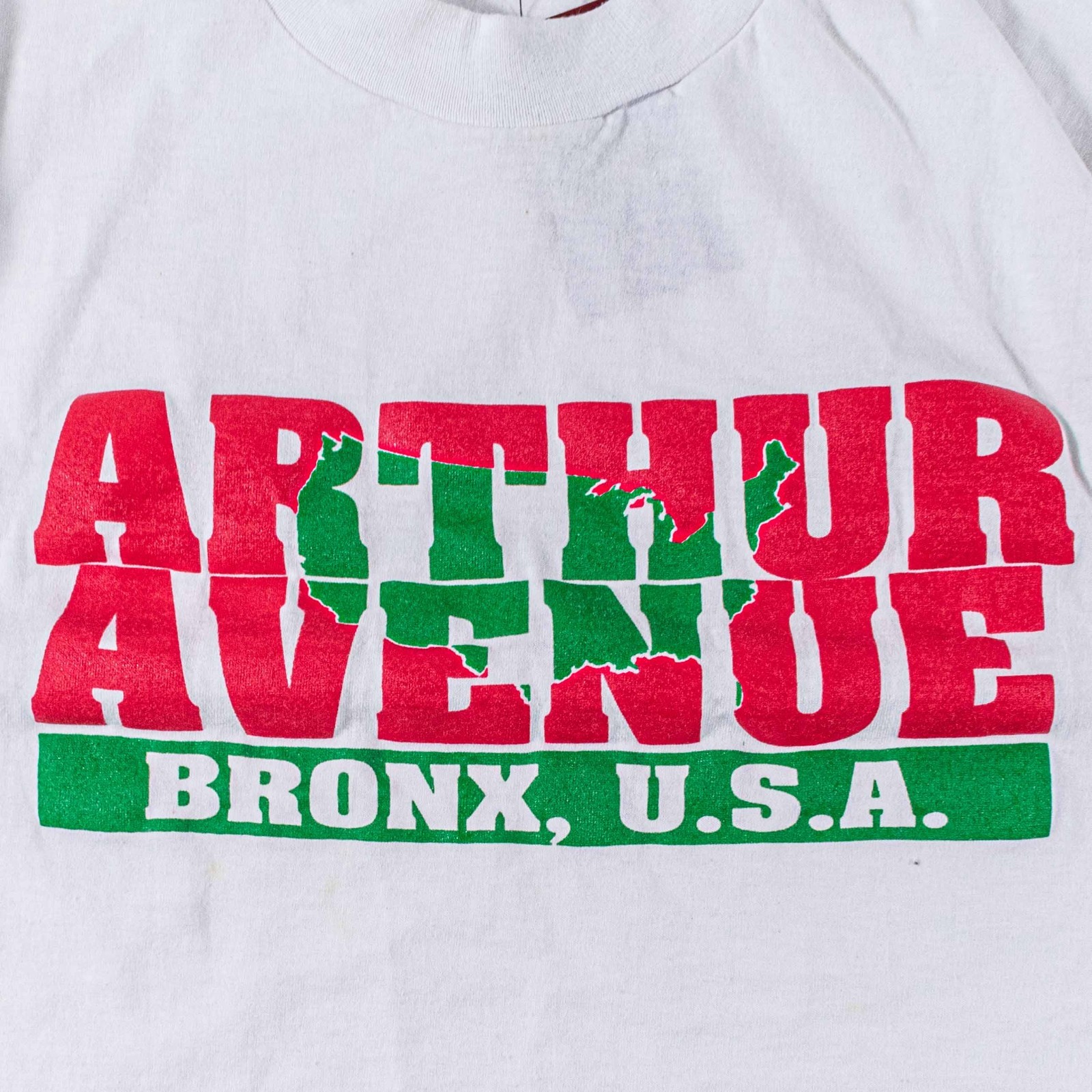 Vintage 90s Arthur Avenue Bronx NY Little Italy T-Shirt XL Italian Heritage Tee gallery