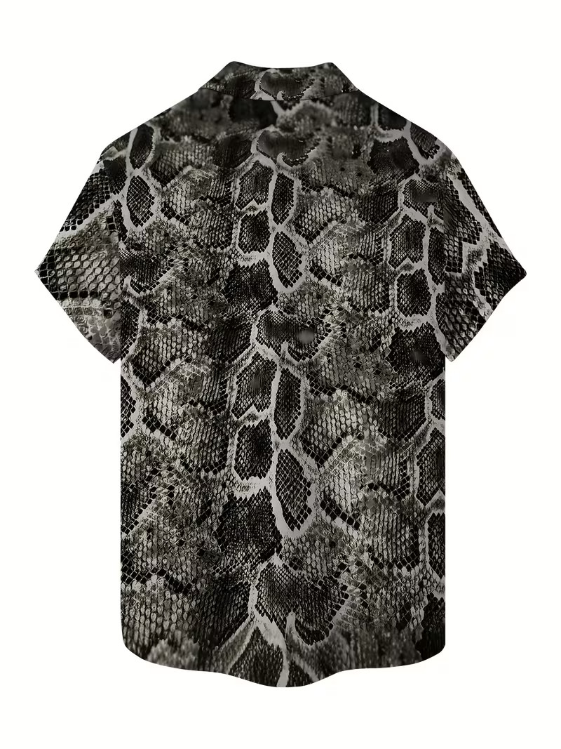 Featuring a Snake Skin Pattern - 3D Print Hawaiian Shirt - Adults & Youth gallery