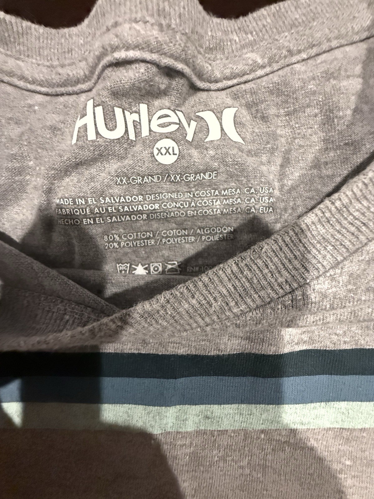 Hurley Mens XXL Gray Logo Graphic T Shirt Short Sleeve Surf Skate gallery