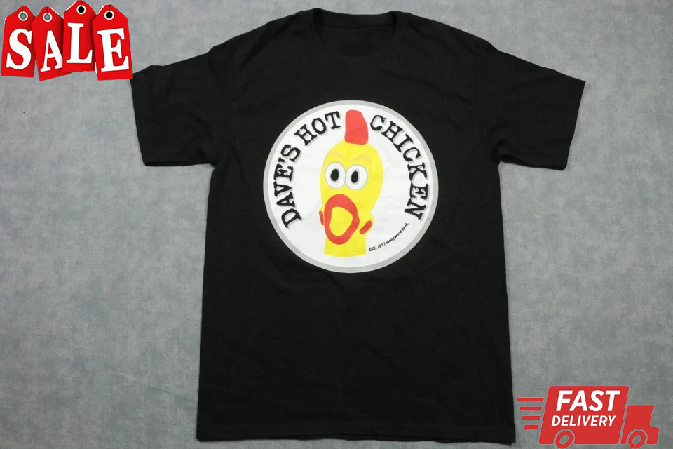 Dave's Hot Chicken Shirt Mens Black Graphic Restaurant Logo TG3975 gallery