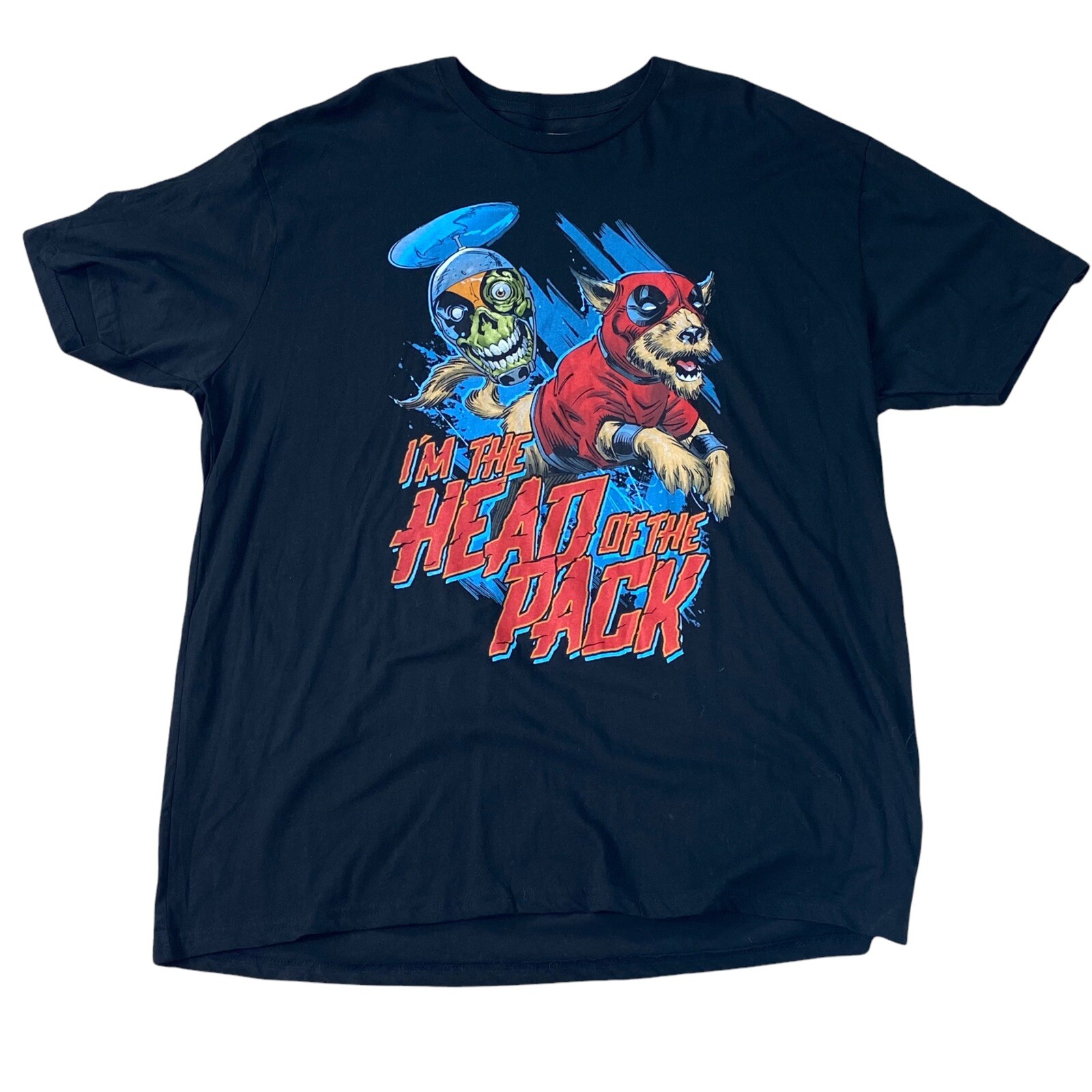 Marvel Mens Shirt Size 2XL Im the Head of the Pack Black Cotton