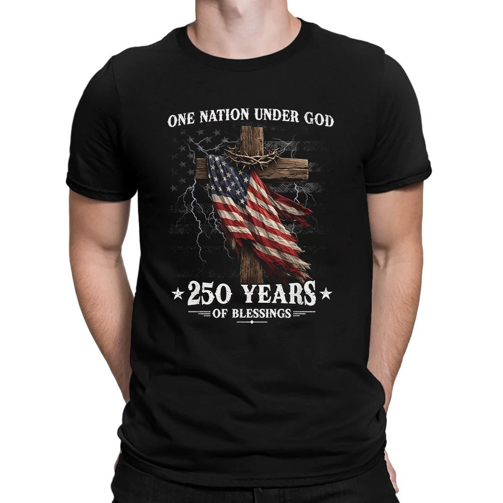 250th Anniversary T-Shirt One Nation Under God 4th of July Patriotic Tee gallery