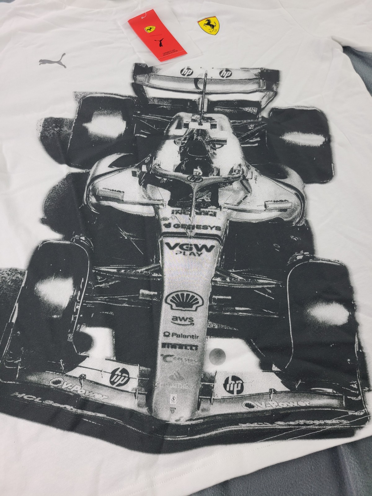 PUMA Scuderia Ferrari F1 Racing Graphic White T-Shirt Men's Size Medium NWT gallery