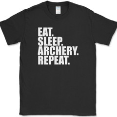 Eat Sleep Archery Repeat T-Shirt Funny Sports Bow Arrow Humor Gift Text Tee