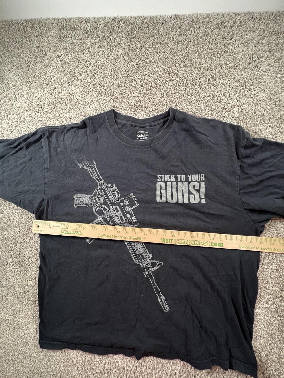 Cabela's Men's T-Shirt Handgun stick To Your Guns Size 2XL Black gallery