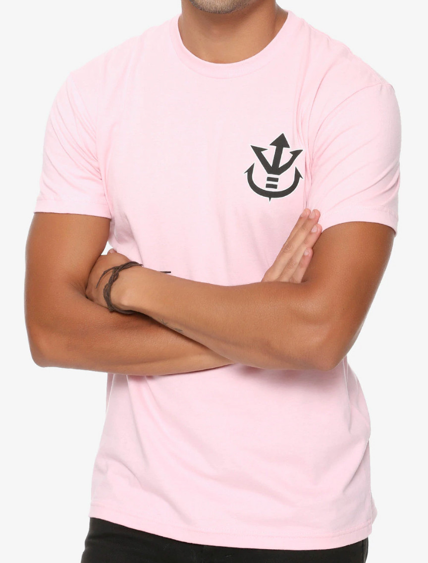 Dragon Ball Z VEGETA BADMAN T-Shirt Pink NEW Authentic FRONT & BACK DESIGN gallery