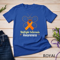 Butterfly Orange Ribbon Multiple Sclerosis Awareness Unisex T-shirt