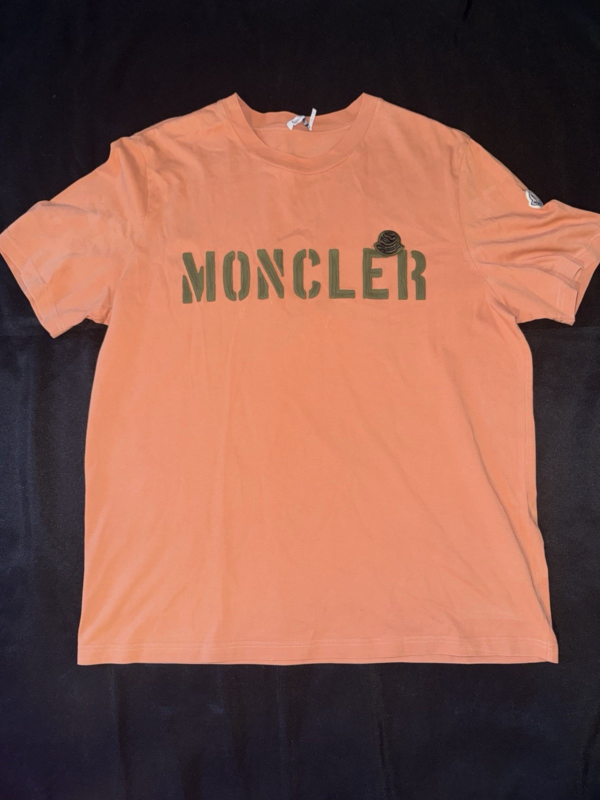 Moncler Logo Orange/ Coral T Shirt Men's XL Excellent Condition gallery
