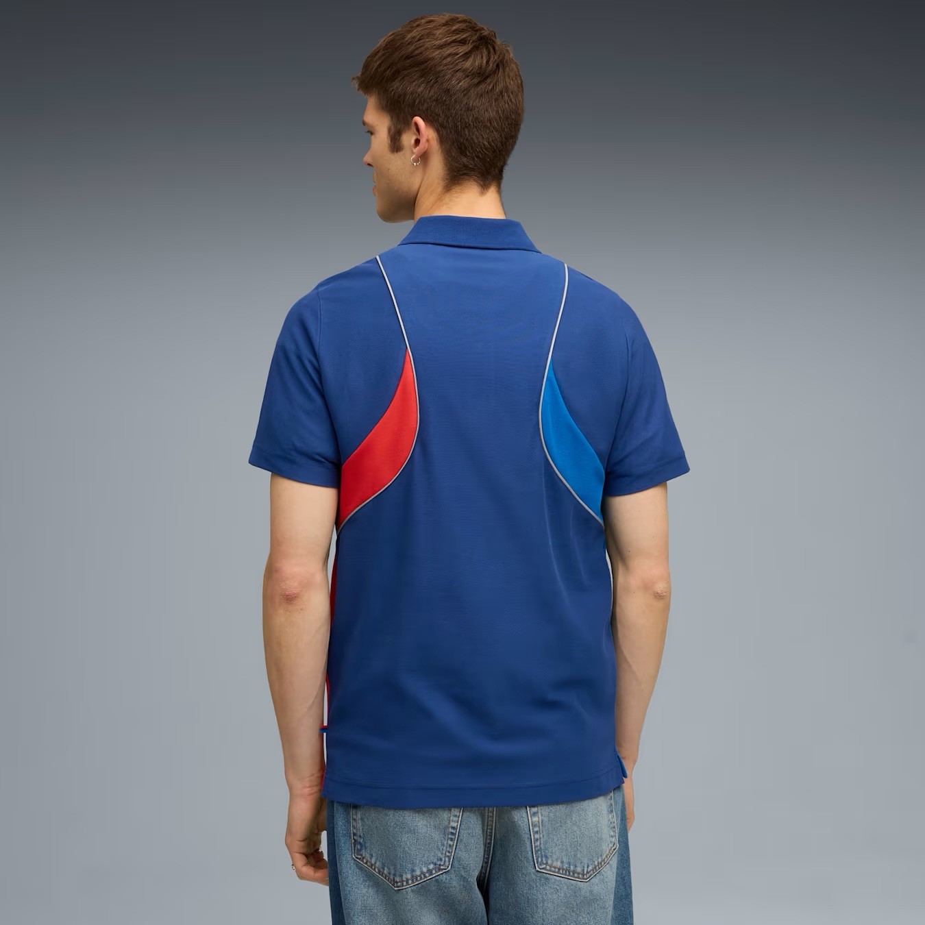 Puma men's BMW M t shirt size L blue red trendy modern polo style gallery