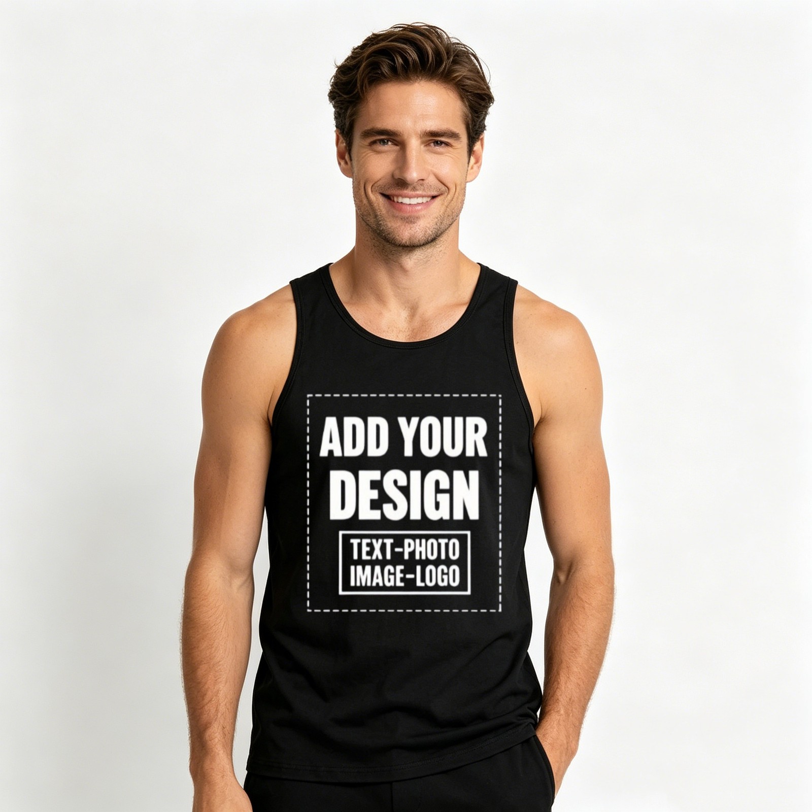 Custom Men's Tank Top - Personalized Photo/Text/Logo Print, Soft 100% Cotton gallery