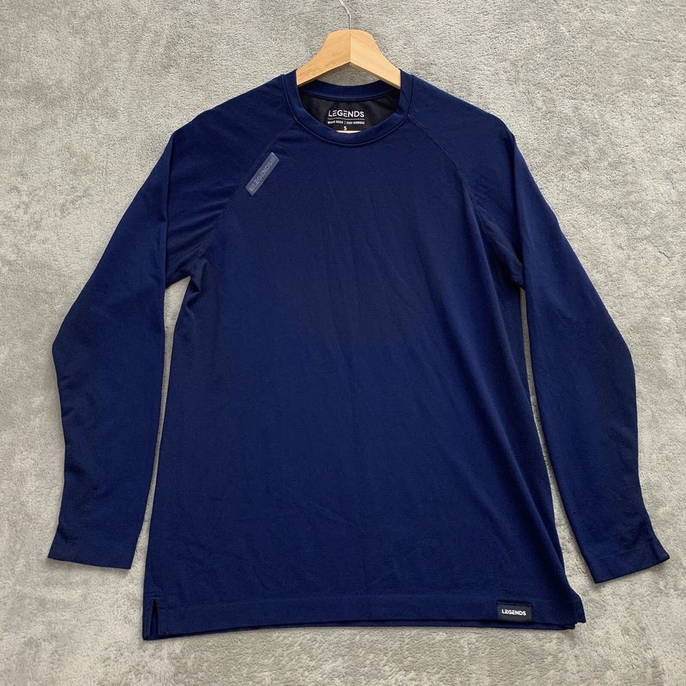 LEGENDS Shirt Mens Size Small Blue Long Sleeve Work Hard Stay Humble Workout Gym