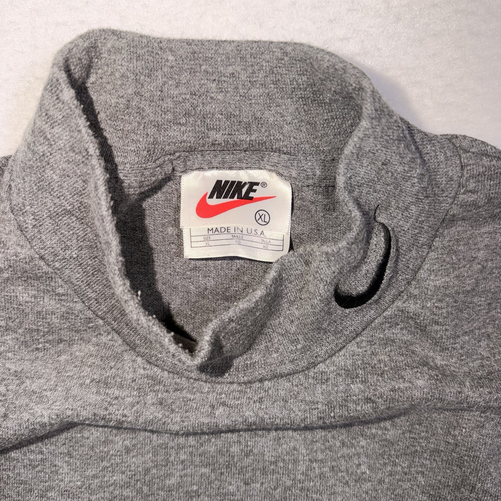 Vintage Nike Mock Neck Long Sleeve Shirt Gray USA Made Swoosh XL Y2K gallery
