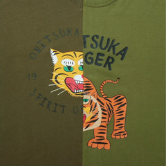 Onitsuka Tiger GRAPHIC TEE Cotton Asymmetrical Remake Style 3 Colors JAPAN NEW