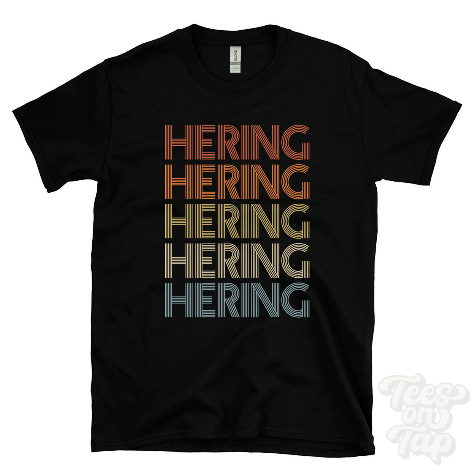 HERING REPEATED RETRO STYLE T-SHIRT mens & womens novelty cool name gift gallery