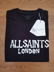 All Saints London Men’s Bones Oversized Organic Cotton Crew T-Shirt