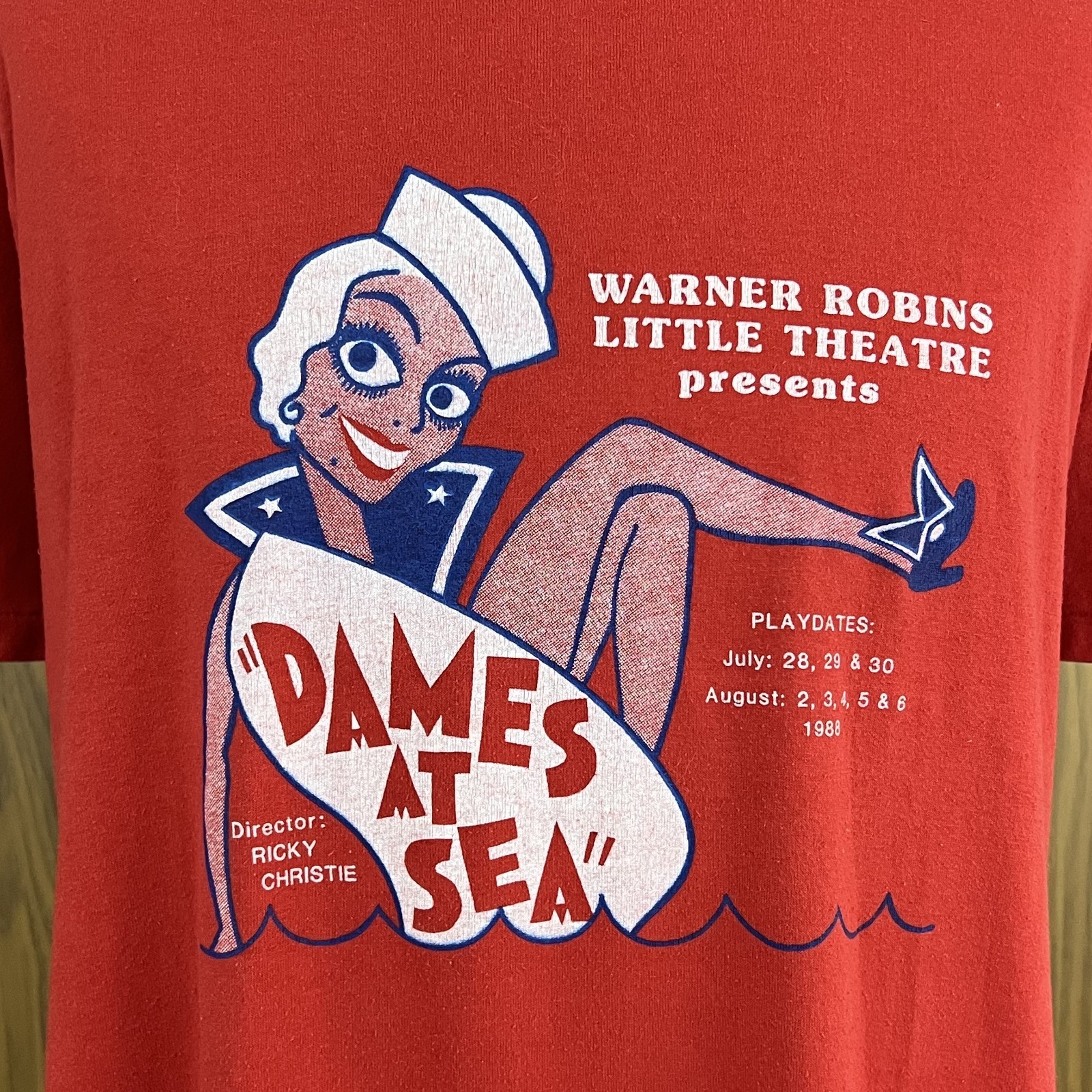 Vintage 1988 Dames at Sea Little Theatre Promo Tee Made in USA Size L gallery