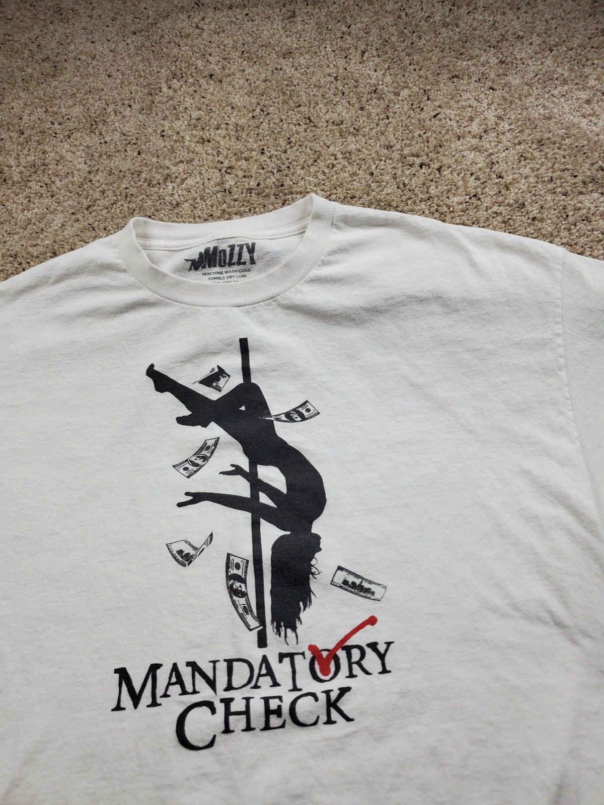 Mozzy Mandatory Check T Shirt Mens 2XL Hip Hop Graphic Rap Tee T-Shirt Crewneck gallery