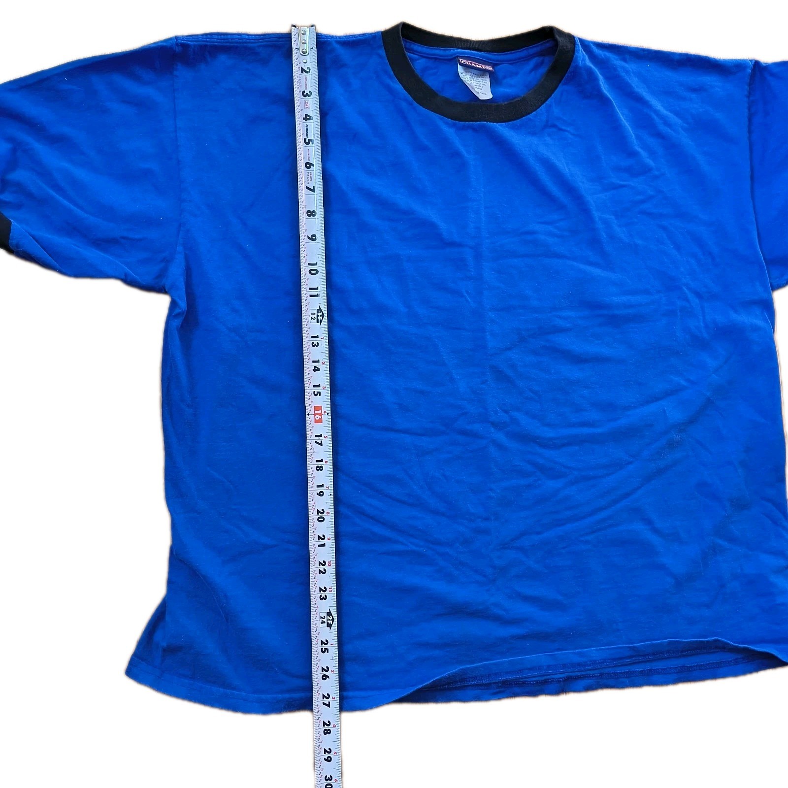 Vintage Champs Sports Blue T-shirt with Contrast Neck & Sleeve Trim Size XXL gallery