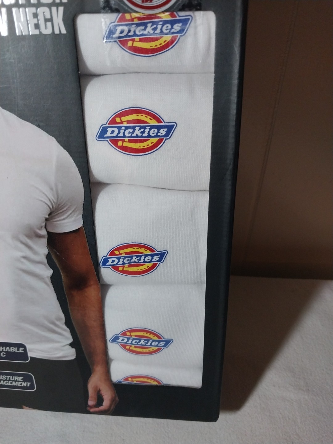 Dickies 5 Pack Undershirts Mens Small White V Neck Flex Fabric Breathable White gallery