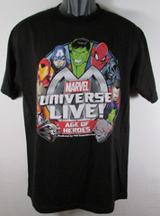 Marvel Universe Live Shirt Black Cotton Crew Age Of Heroes Tour Size Men Medium