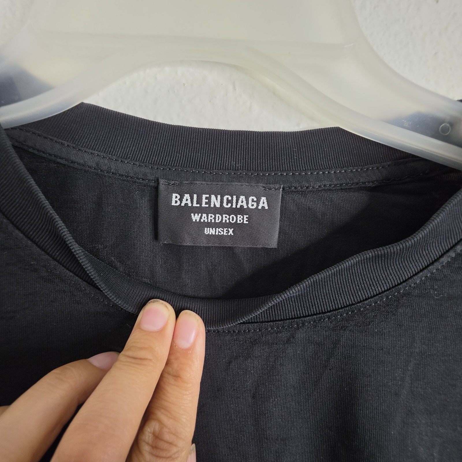 Balenciaga Wardrobe Unisex Black Logo T-Shirt Made in Portugal gallery