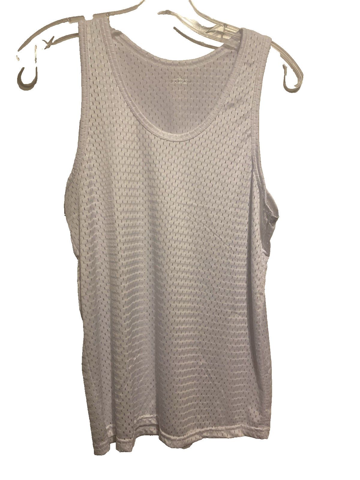 Men's Mesh Tank Top Quick-Drying Fitness NWOT size Medium US White Poly stretch gallery