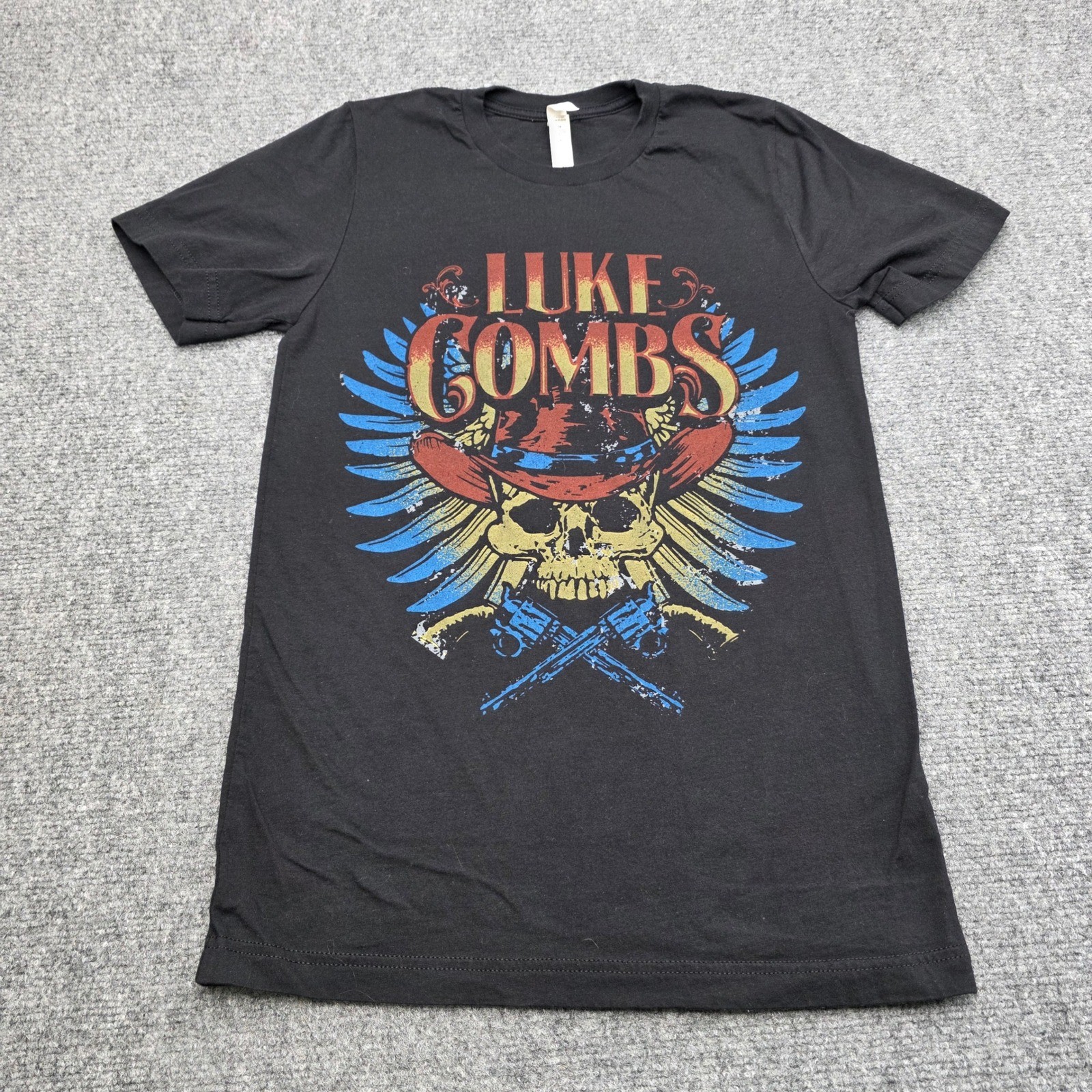 Extra Large Luke Combs Tour Shirt Black Skull Country Music Concert Graphic Tee gallery