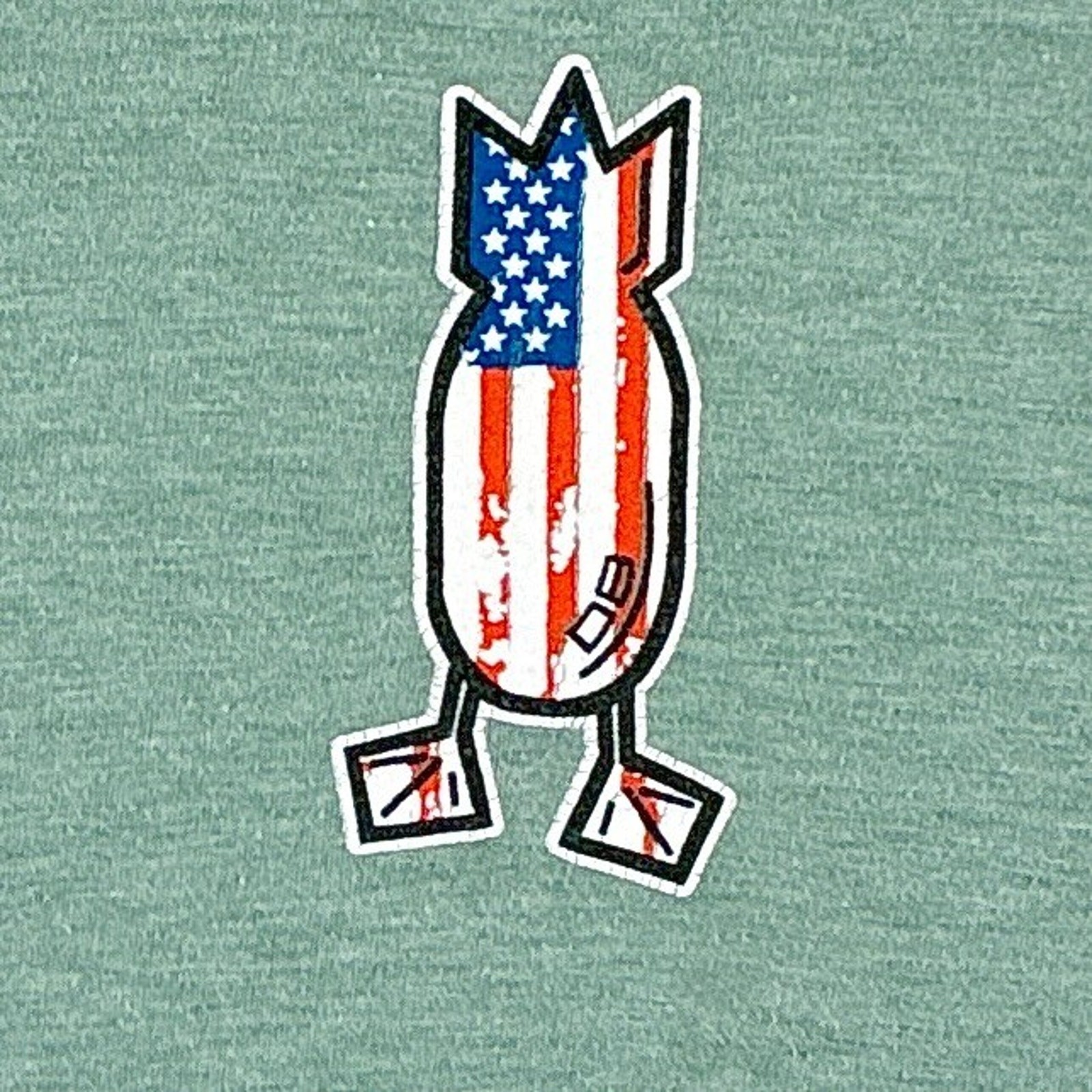 Dive Bomb Industries TShirt Mens XL Green American Flag Outdoors Veteran Patriot gallery