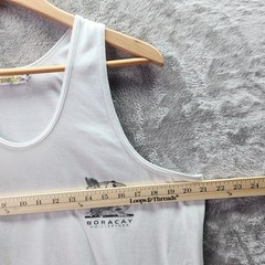 Ocean Wave Boracay Beach Philippines Tank Top White Graphic 3XL Vintage Style