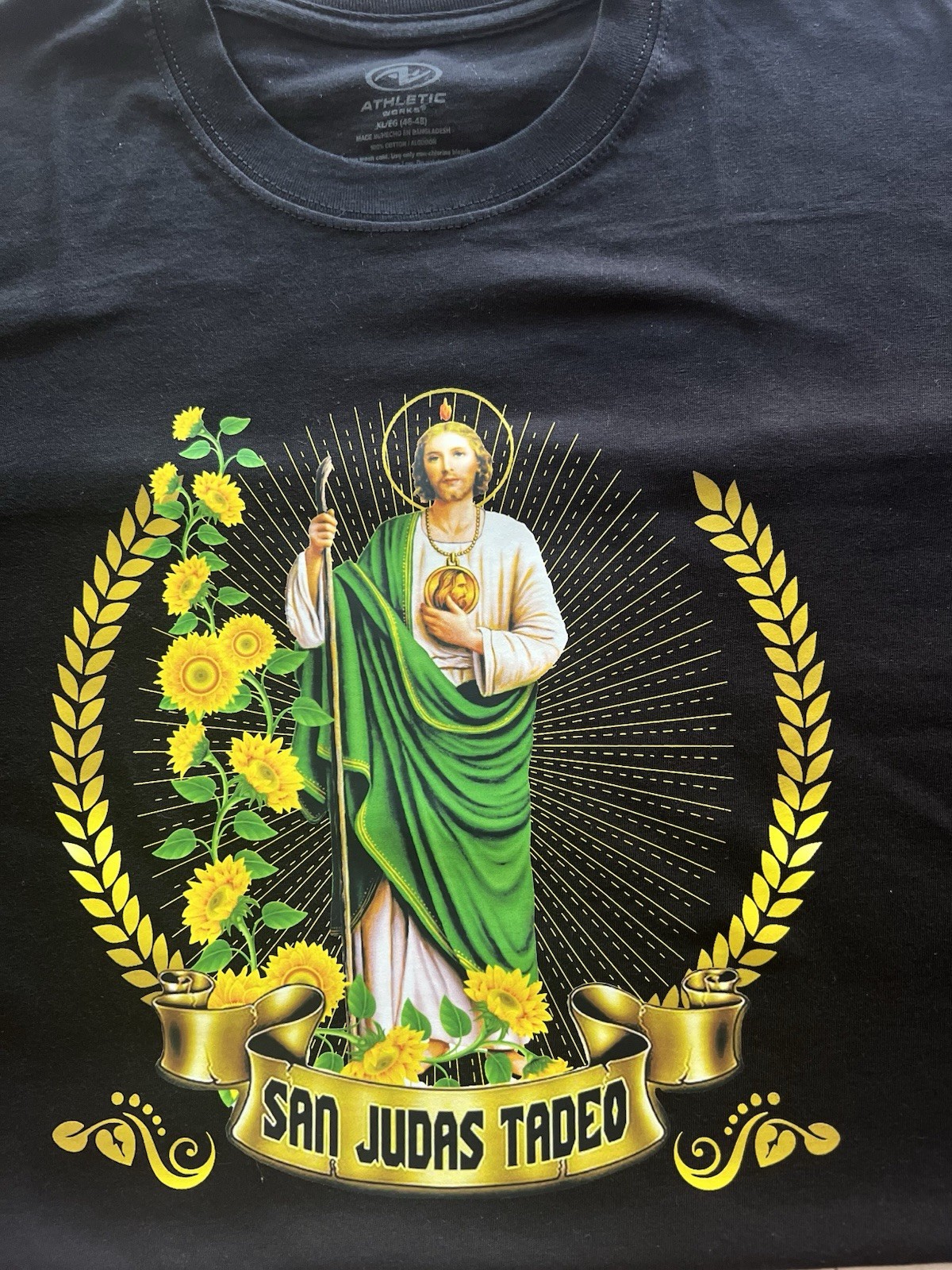 Athletic Works San Judas Tadeo T-Shirt Black Crewneck Unisex San Judas Tadeo gallery
