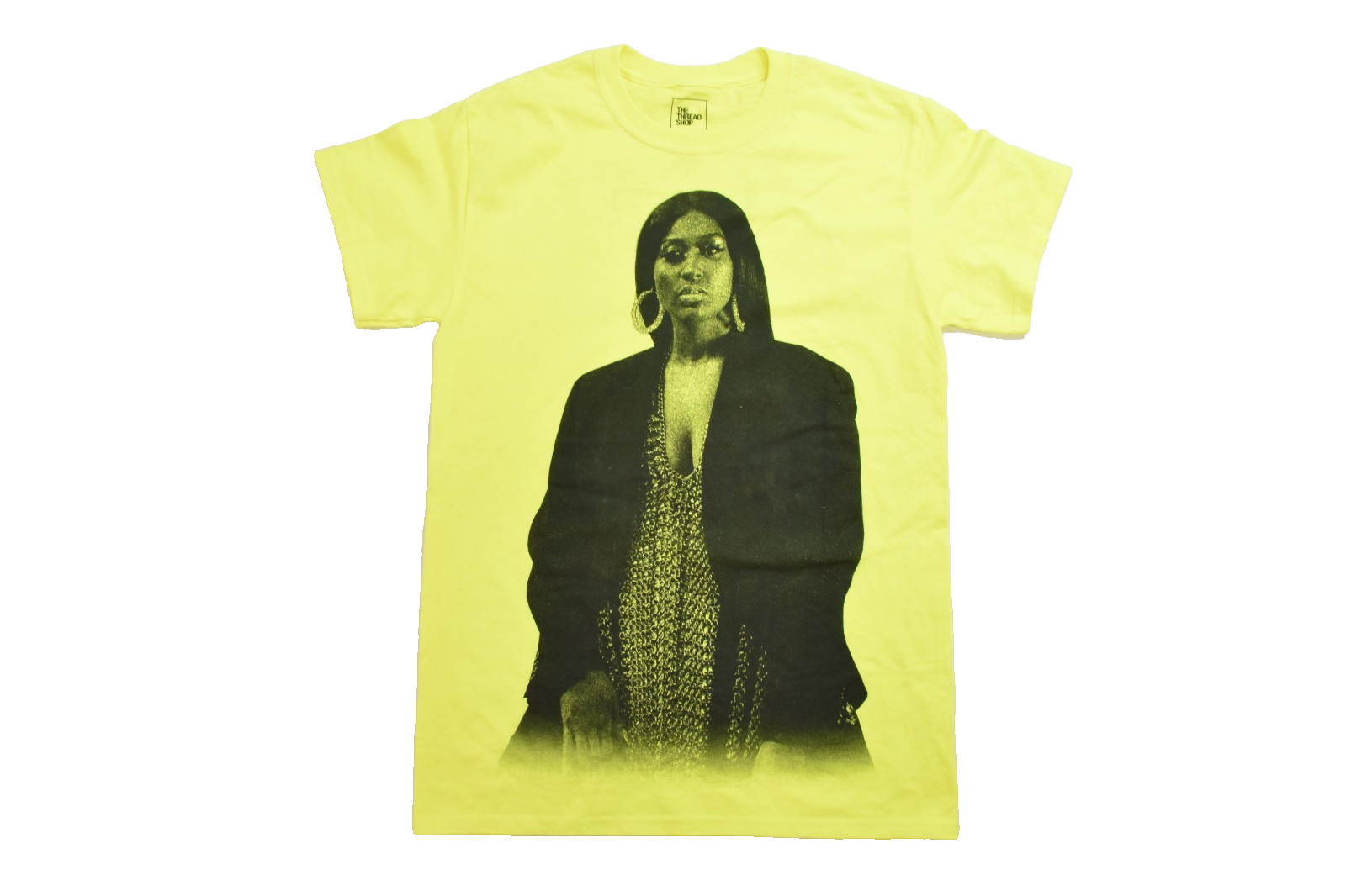 The Thread Shop Mens Jazmine Sullivan Neon Yellow Photo Shirt New Small