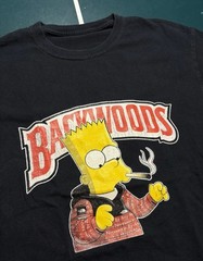 Bart Simpson Backwoods Smoking T Shirt Men’s Medium Black Streetwear Hypebeast