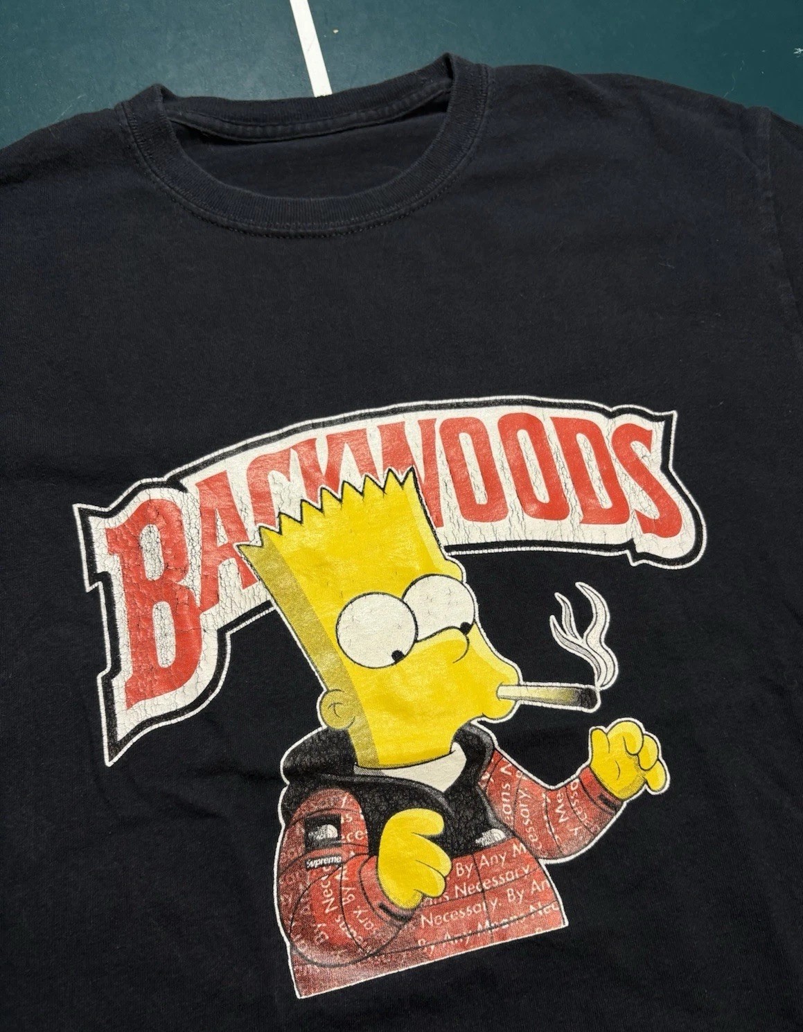 Bart Simpson Backwoods Smoking T Shirt Men’s Medium Black Streetwear Hypebeast gallery