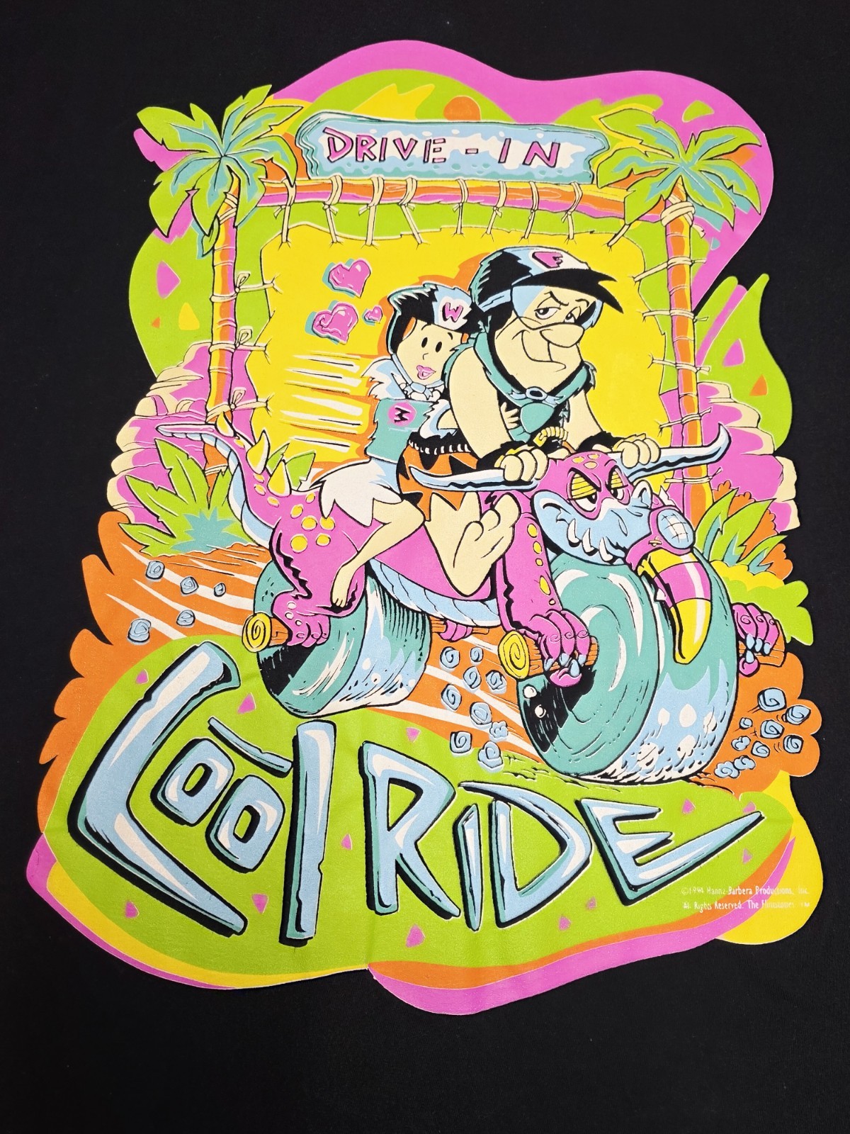 Vintage 1994 Flintstones T Shirt Drive-In Cool Ride OS - See Measurements (XXL) gallery