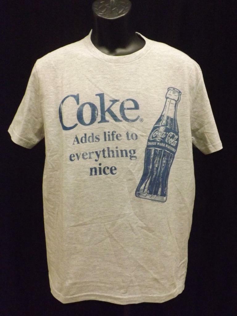 New Coca Cola Coke "Adds Life to Everything Nice" Mens Size M Medium Gray Shirt gallery