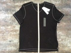 Men’s Shirt Calvin Klein Sz L Pullover V Neck Straight Hem Black New NWTs
