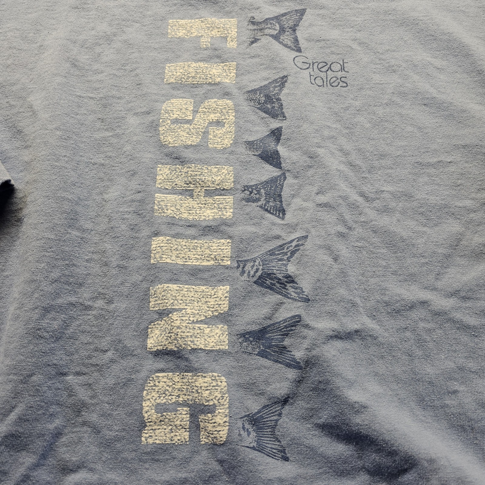 Vtg Jansport Fish Of Wisconsin Graphic T Shirt Mens L Blue Nature Outdoors Tee gallery