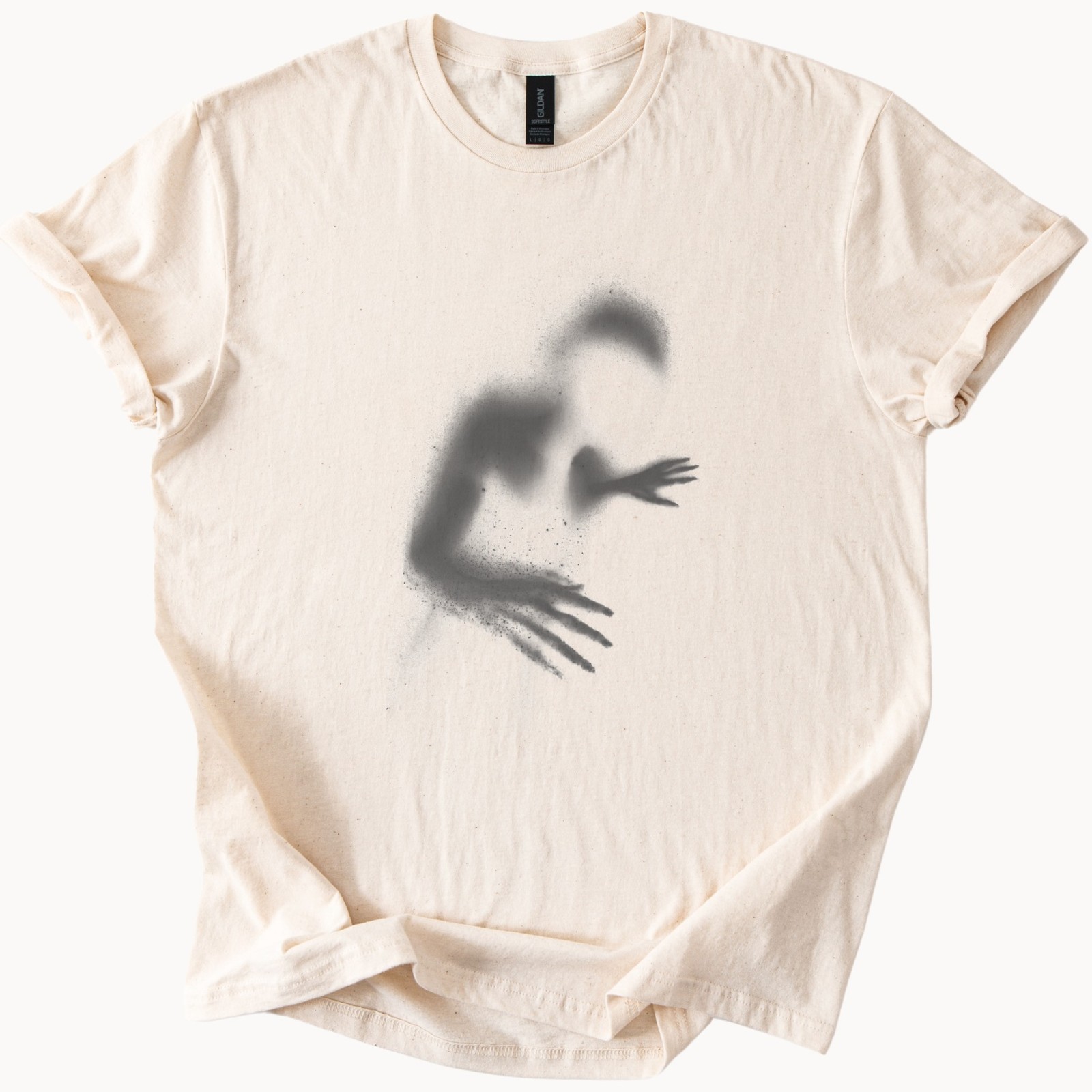 Abstract Powder Figure Graphic Tee Artistic Monochrome Design gallery