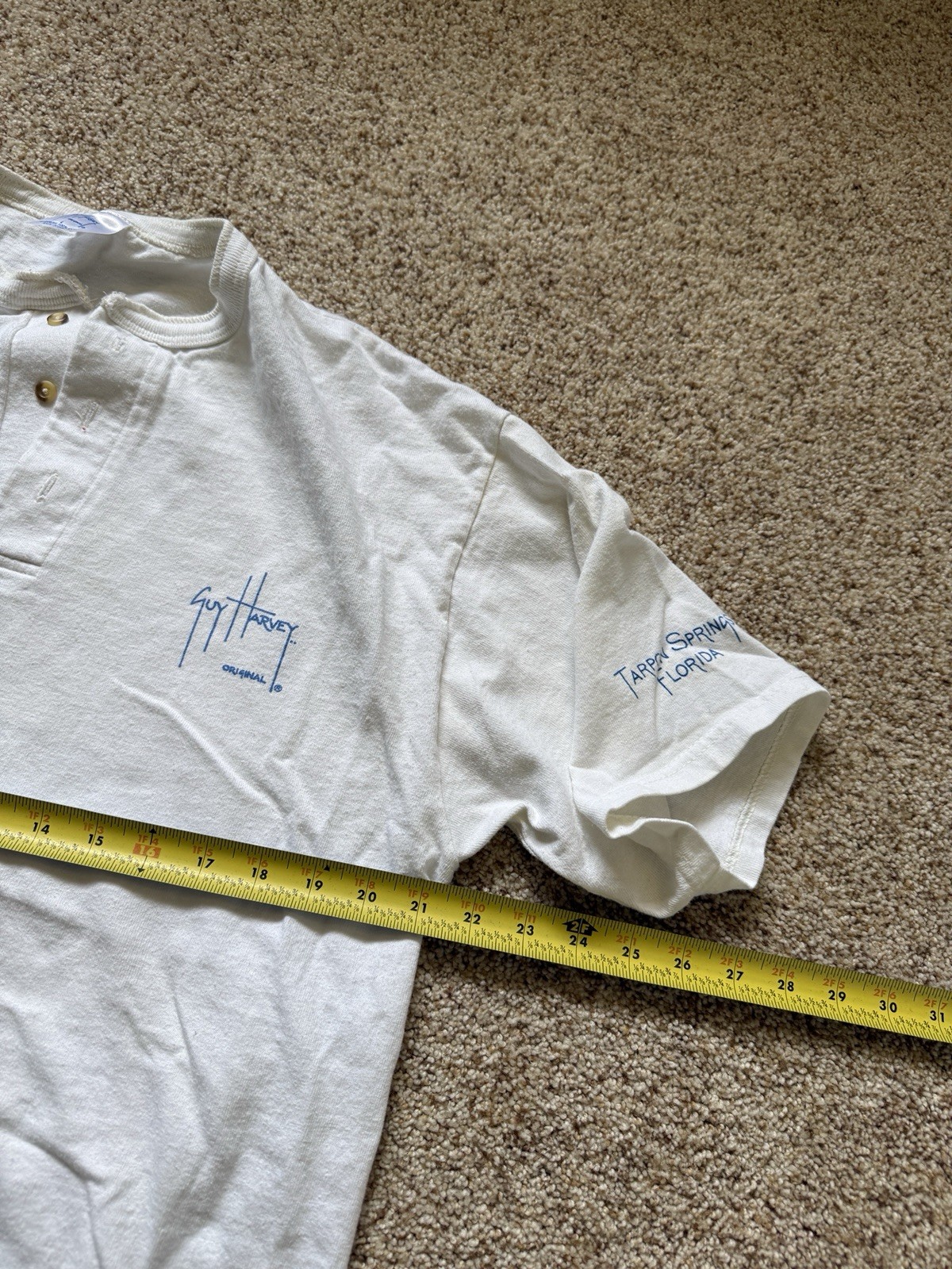 Vintage Guy Harvey Fish Fishing White Graphic Henley T-Shirt Large Nature ￼ gallery
