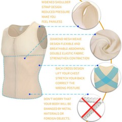 Mens Compression Vest Slimming Body Shaper Tummy Control Gynecomastia Undershirt