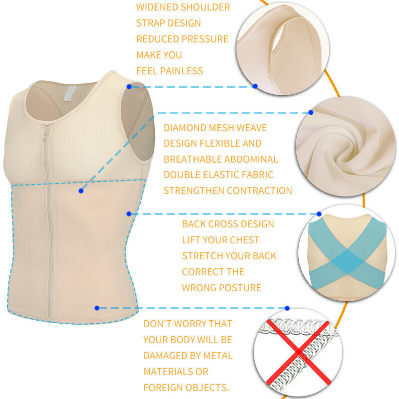 Mens Compression Vest Slimming Body Shaper Tummy Control Gynecomastia Undershirt gallery