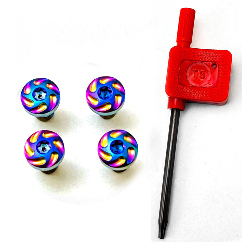 4PCS Rainbow Torx Grip Screws Spiral Design Colorful WIth T8 Torx Key For 1911